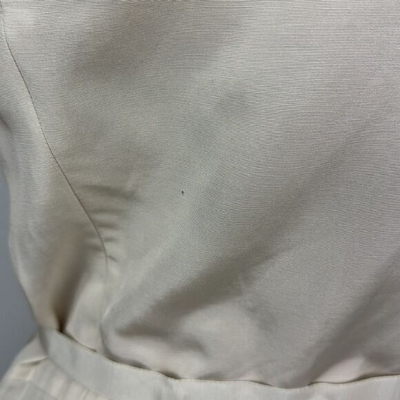 Glint One Ivory Shoulder Cotton Silk Blend Cocktail Dress Size 14 - Picture 6 of 12